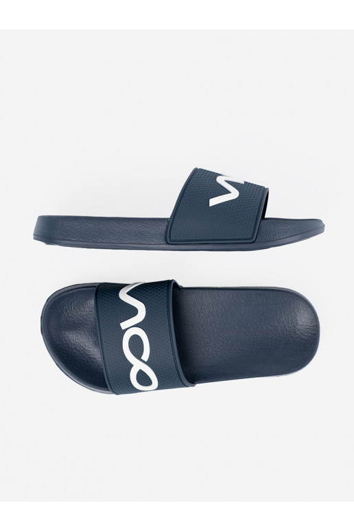 tmavě modrá Pantofle s nápisy tmavě modrá Pantofle s nápisy