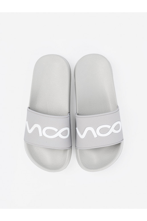 šedá Pantofle s nápisy šedá Pantofle s nápisy