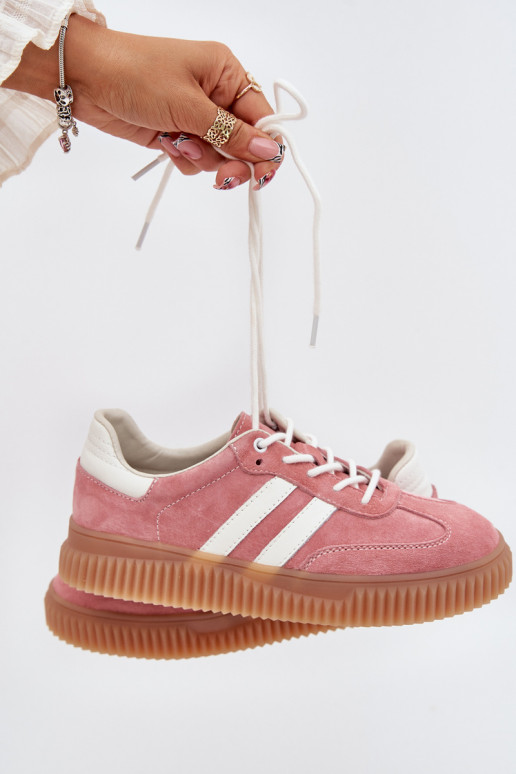 ze semiše Tenisky  s platformou růžová Venera ze semiše Tenisky  s platformou růžová Venera