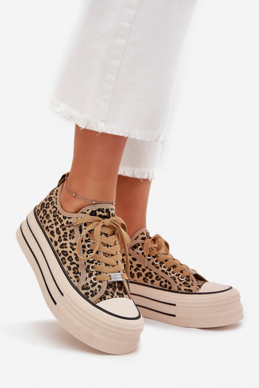 Ležérní obuv s platformou se vzory leopardí kožešiny Marinae Ležérní obuv s platformou se vzory leopardí kožešiny Marinae