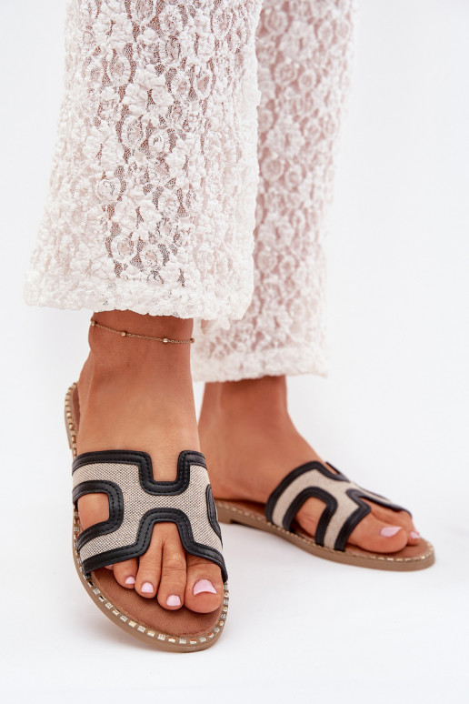 Dámské pantofle s širokými podpatky Černé Vereya