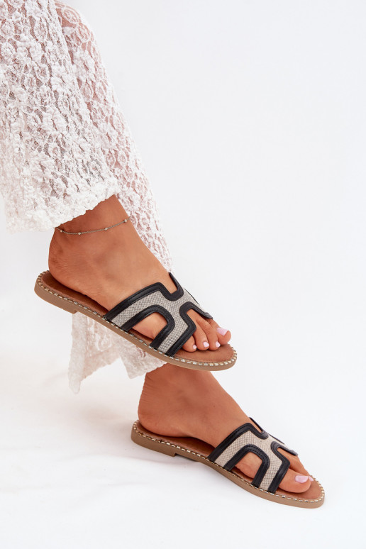 Dámské pantofle s širokými podpatky Černé Vereya