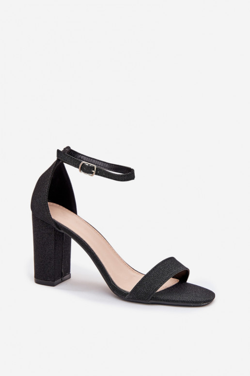 se třpytkami Dámské sandály na vysokém podpatku Černé Kavina