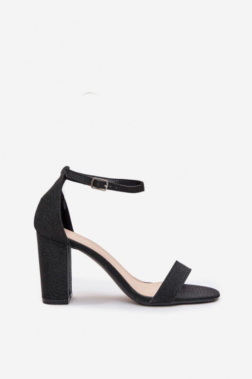 se třpytkami Dámské sandály na vysokém podpatku Černé Kavina