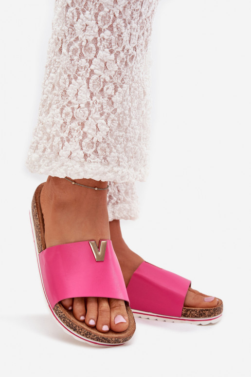 Dámské pantofle s platformou  Detalem růžová Vessira