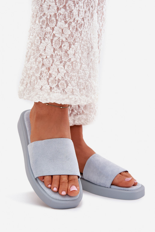 Dámské pantofle s platformou Z z eko semišeu  Jorina