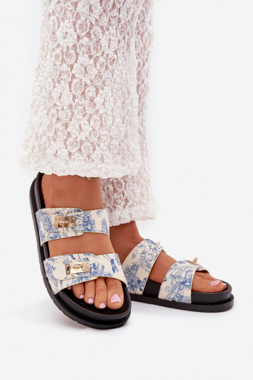  Dámské pantofle s platformou modrá Sorina