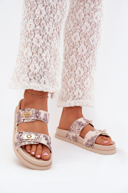  Dámské pantofle s platformou béžové Sorina