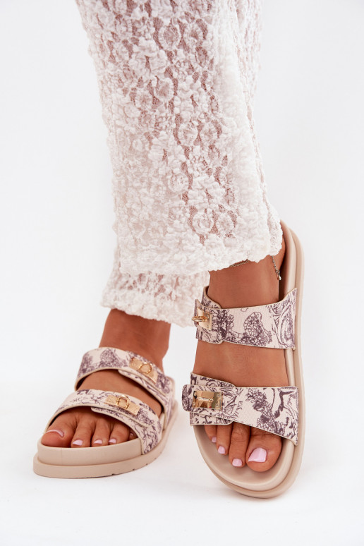  Dámské pantofle s platformou béžové Sorina