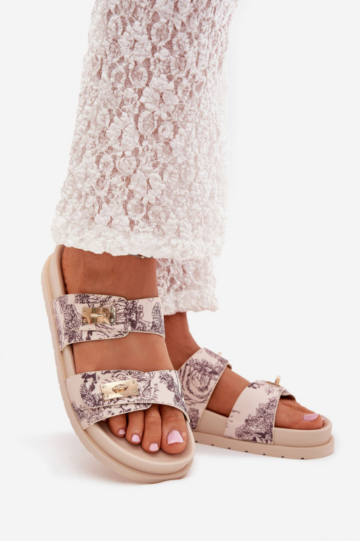  Dámské pantofle s platformou béžové Sorina