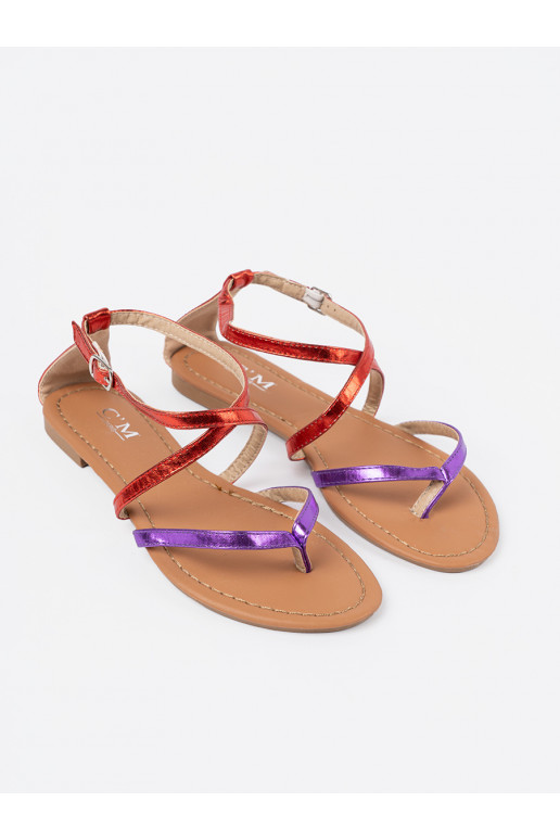 Ploché boty sandály z  mi paseczkami Ploché boty sandály z  mi paseczkami