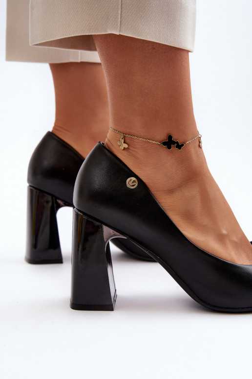 Obuv s podpatky se stuhami Černé Ariemessa Obuv s podpatky se stuhami Černé Ariemessa