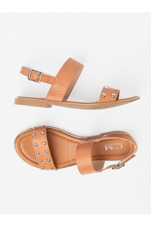 karamelová barva sandály  ze mi ćwiekami karamelová barva sandály  ze mi ćwiekami