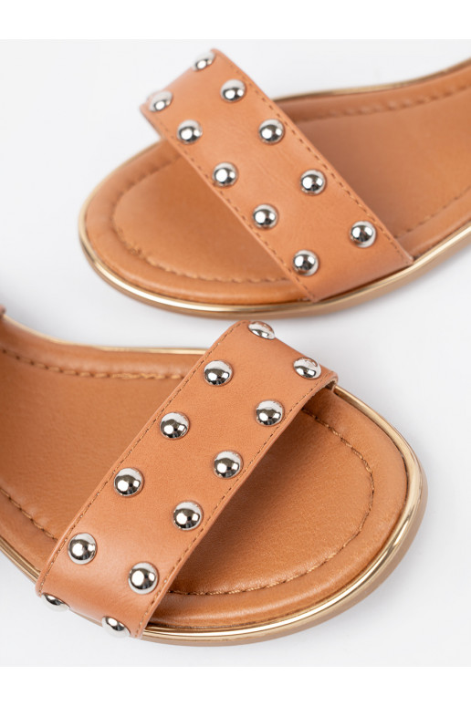 karamelová barva sandály  ze mi ćwiekami karamelová barva sandály  ze mi ćwiekami