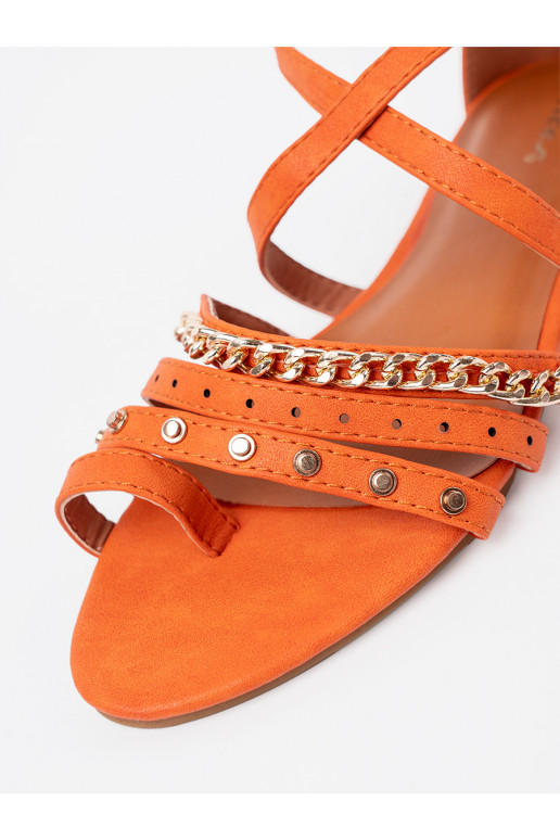 v oranžové barvě sandály boho s nýty v oranžové barvě sandály boho s nýty