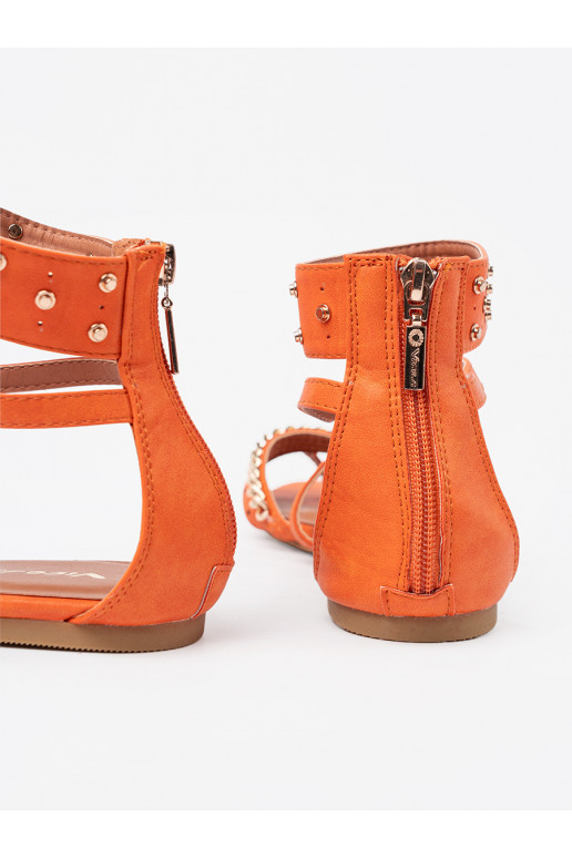v oranžové barvě sandály boho s nýty v oranžové barvě sandály boho s nýty