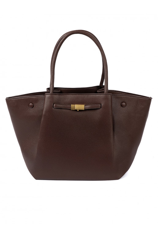 Pojemna torba ciemnym brązie z ekologické kůže