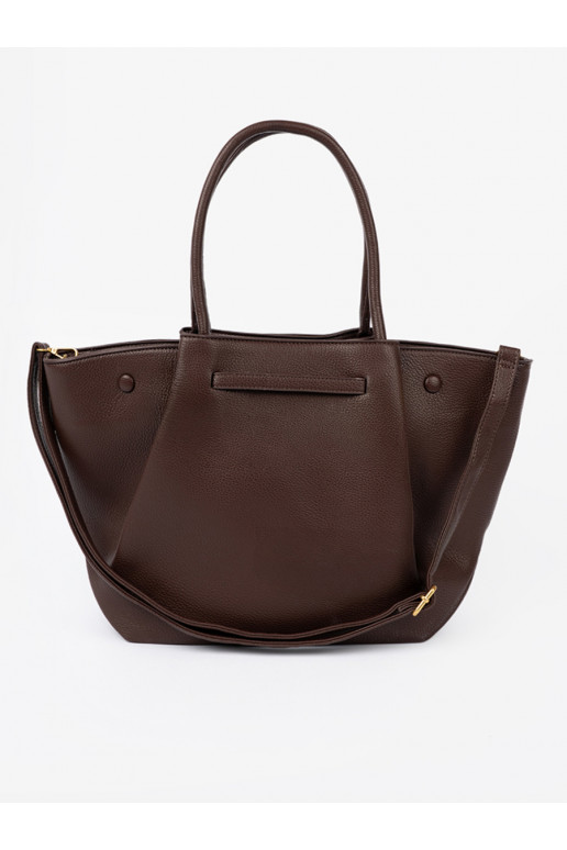 Pojemna torba ciemnym brązie z ekologické kůže