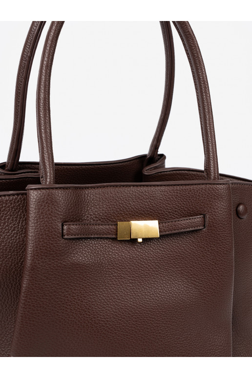 Pojemna torba ciemnym brązie z ekologické kůže