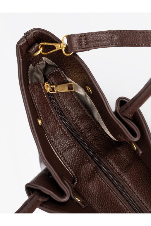 Pojemna torba ciemnym brązie z ekologické kůže