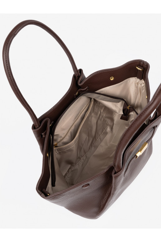 Pojemna torba ciemnym brązie z ekologické kůže