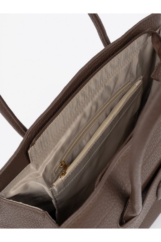 Kabelka shopperka z fakturowanej eko skóry