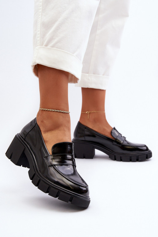 Dámské mokasíny se širokým podpatkem Big Star NN274055 Černé Dámské mokasíny se širokým podpatkem Big Star NN274055 Černé