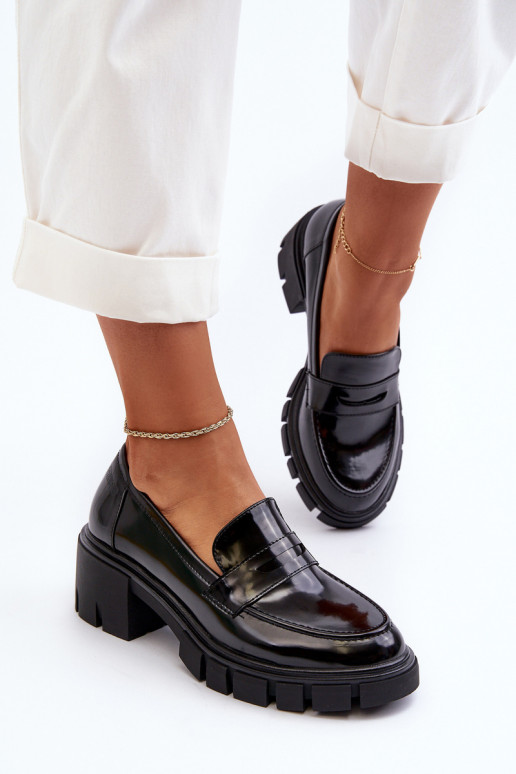 Dámské mokasíny se širokým podpatkem Big Star NN274055 Černé Dámské mokasíny se širokým podpatkem Big Star NN274055 Černé