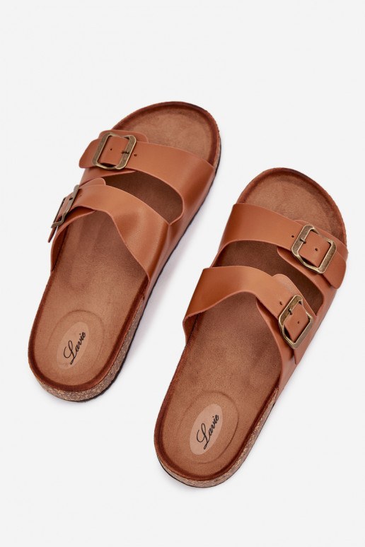  Pantofle s platformou s přezkami hnědáVesina