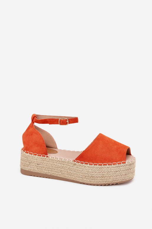 Žabky Espadrilky s platformou  v oranžové barvě Selise Žabky Espadrilky s platformou  v oranžové barvě Selise
