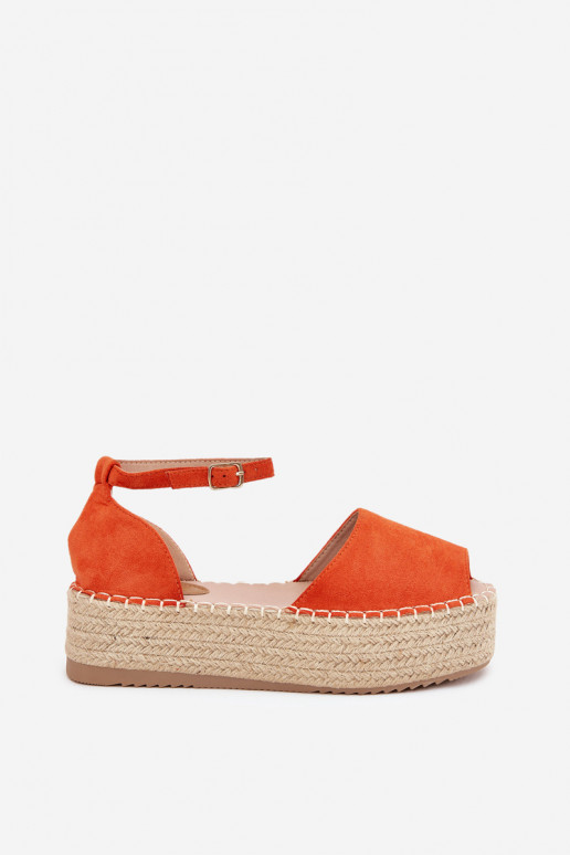 Žabky Espadrilky s platformou  v oranžové barvě Selise Žabky Espadrilky s platformou  v oranžové barvě Selise