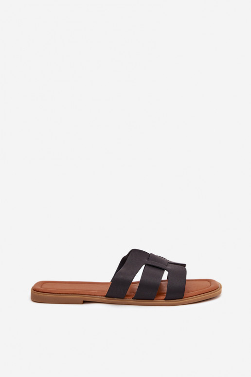 Dámské pantofle s širokými podpatky Černé Mirona