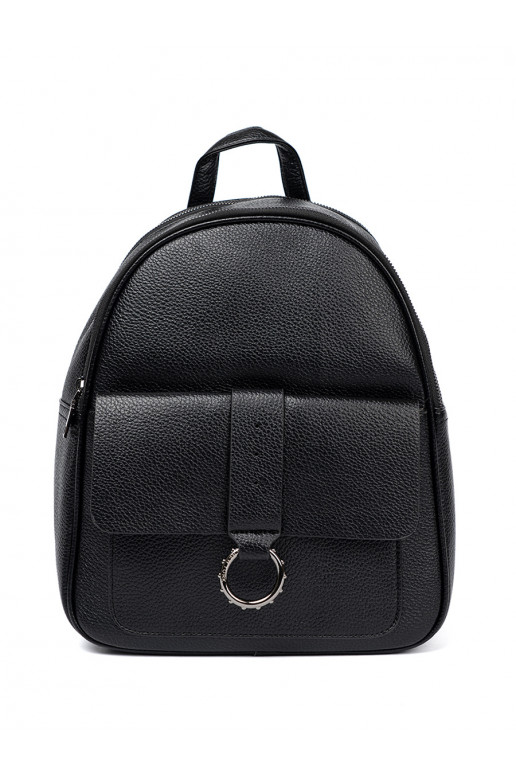 Černé Batoh z ekologické kůže