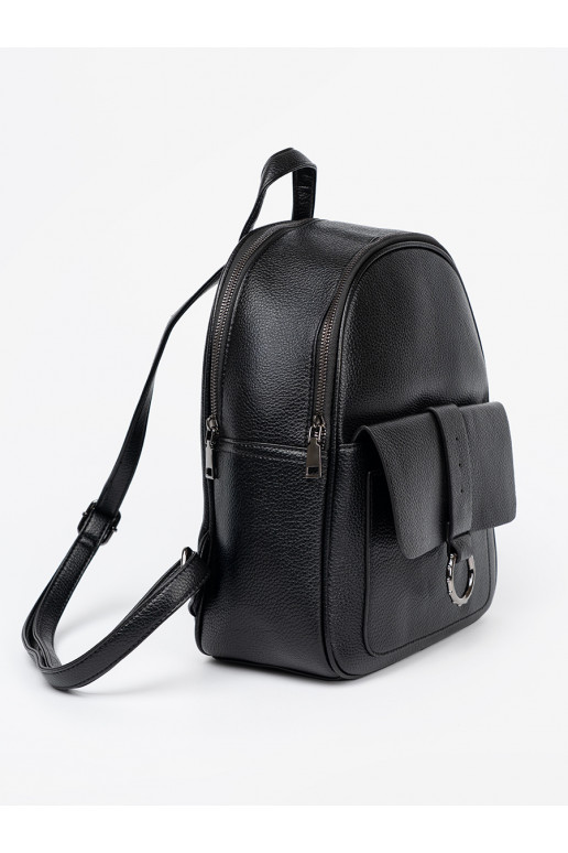 Černé Batoh z ekologické kůže