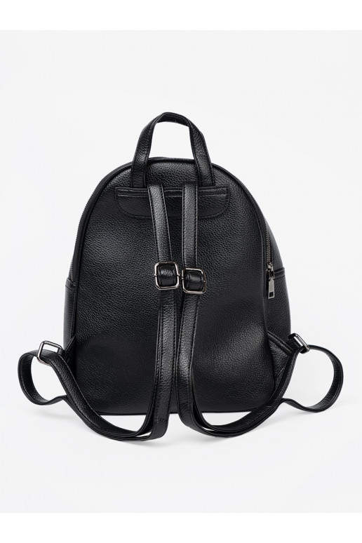 Černé Batoh z ekologické kůže