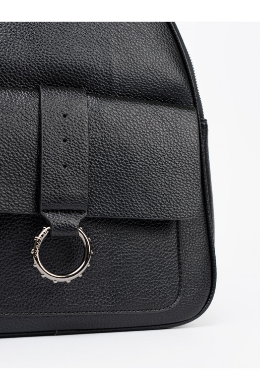 Černé Batoh z ekologické kůže