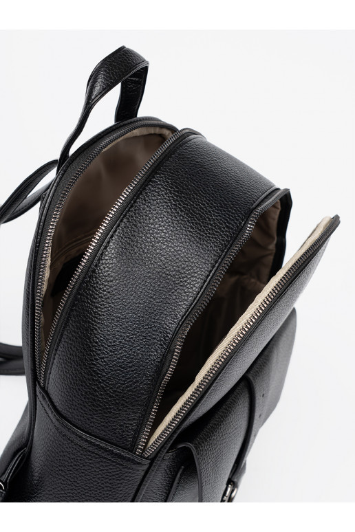 Černé Batoh z ekologické kůže