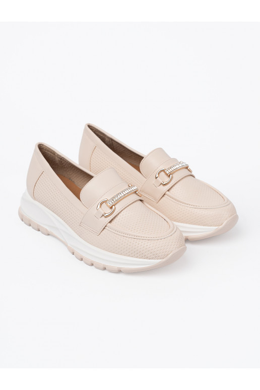 slonová kost mokasíny z dekoracyjnym m elementem slonová kost mokasíny z dekoracyjnym m elementem