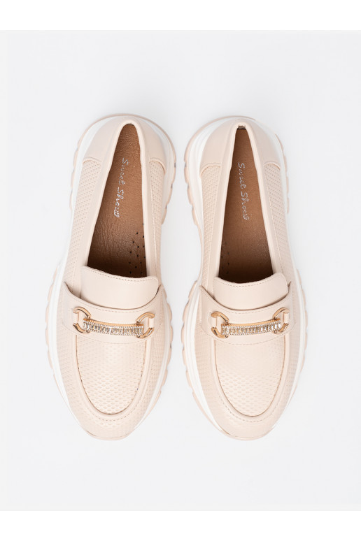 slonová kost mokasíny z dekoracyjnym m elementem slonová kost mokasíny z dekoracyjnym m elementem