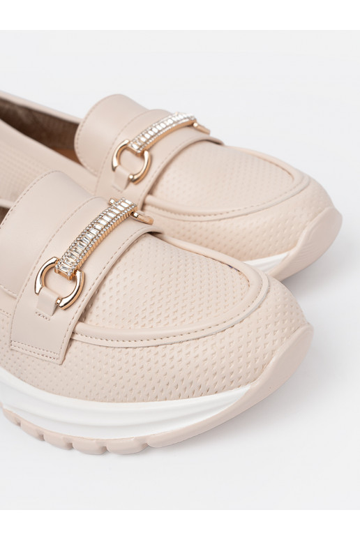 slonová kost mokasíny z dekoracyjnym m elementem slonová kost mokasíny z dekoracyjnym m elementem