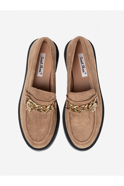 béžové mokasíny z m łańcuchem. béžové mokasíny z m łańcuchem.