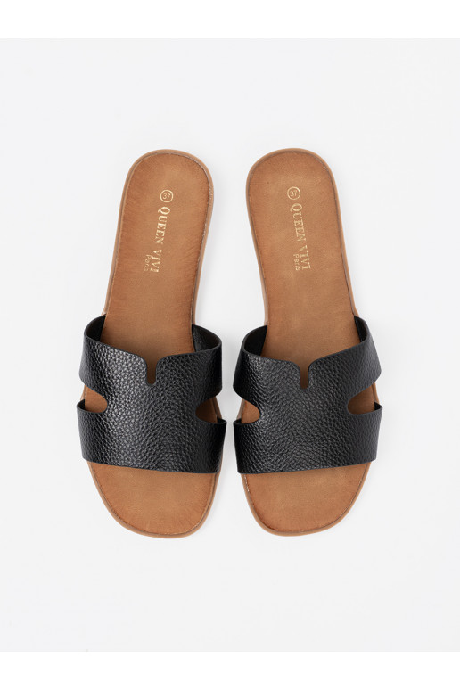 Černé Pantofle  z ekologické kůže Černé Pantofle  z ekologické kůže