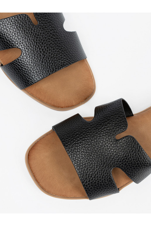 Černé Pantofle  z ekologické kůže Černé Pantofle  z ekologické kůže