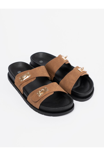 Jansnohnědá Pantofle  ze mi wstawkami 2