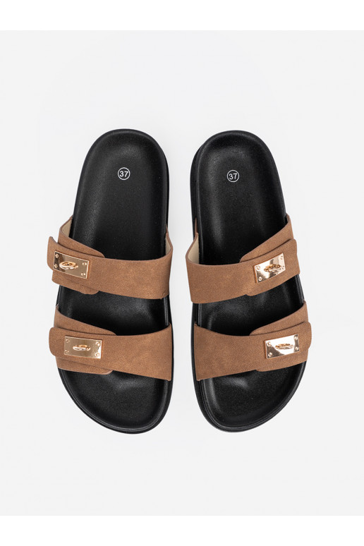 Jansnohnědá Pantofle  ze mi wstawkami Jansnohnědá Pantofle  ze mi wstawkami