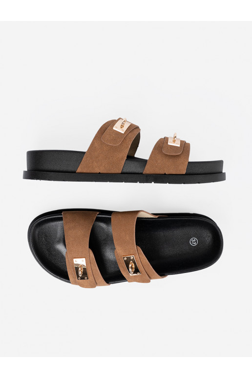 Jansnohnědá Pantofle  ze mi wstawkami Jansnohnědá Pantofle  ze mi wstawkami