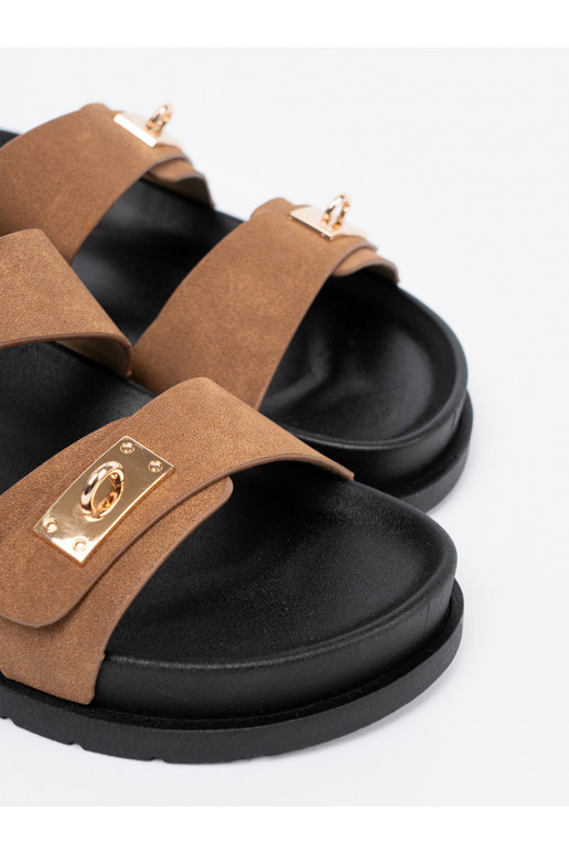 Jansnohnědá Pantofle  ze mi wstawkami Jansnohnědá Pantofle  ze mi wstawkami