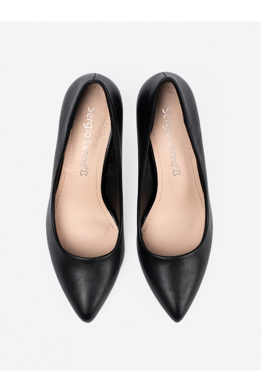  Černé vysoké podpatky s tenkým podpatkem