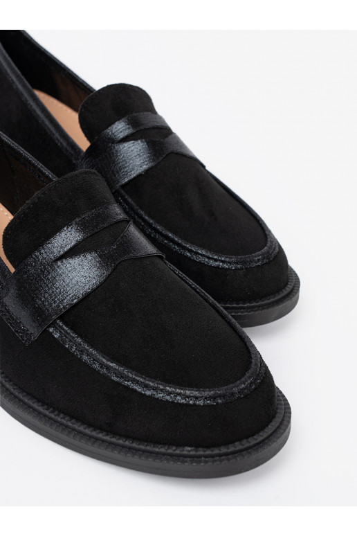Černé ze semiše mokasíny