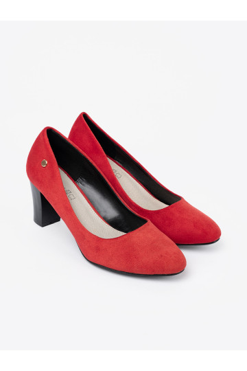 červené ze semiše vysoké podpatky  2